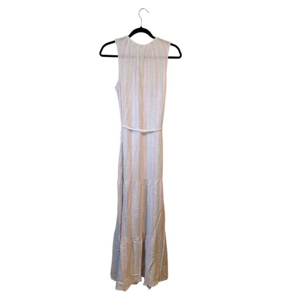 Splendid Women's White Pastel Stripe Tiered Dress Size L NWT - Picture 2 of 6